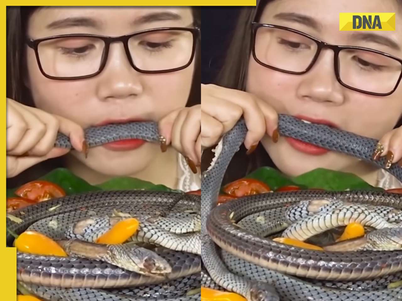 Girl shocks internet by eating snake like snack in viral video, watch